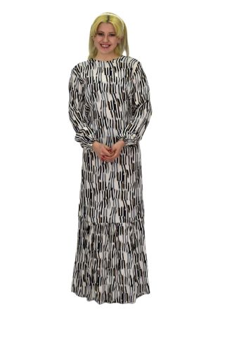 Kadın Empirme Çizğili Elbise BGL-ST03515