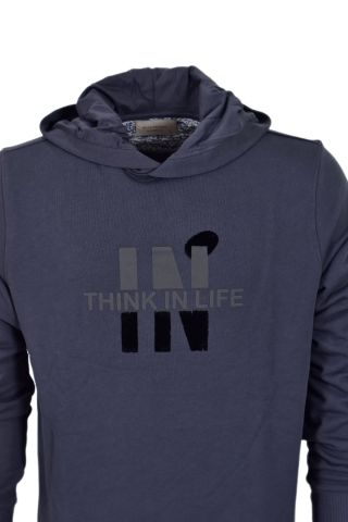 Erkek Kapüşonlu Baskılı Basic Sweatshirt R2222 BGL-ST03194