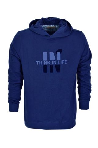 Erkek Kapüşonlu Baskılı Basic Sweatshirt R2222 BGL-ST03194