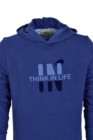 Erkek Kapüşonlu Baskılı Basic Sweatshirt R2222 BGL-ST03194