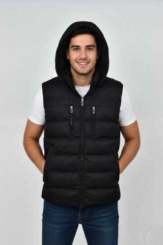 Erkek Kapüşonlu Spor Yelek 4021 BGL-ST04900