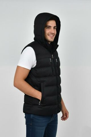 Erkek Kapüşonlu Spor Yelek 4021 BGL-ST04900