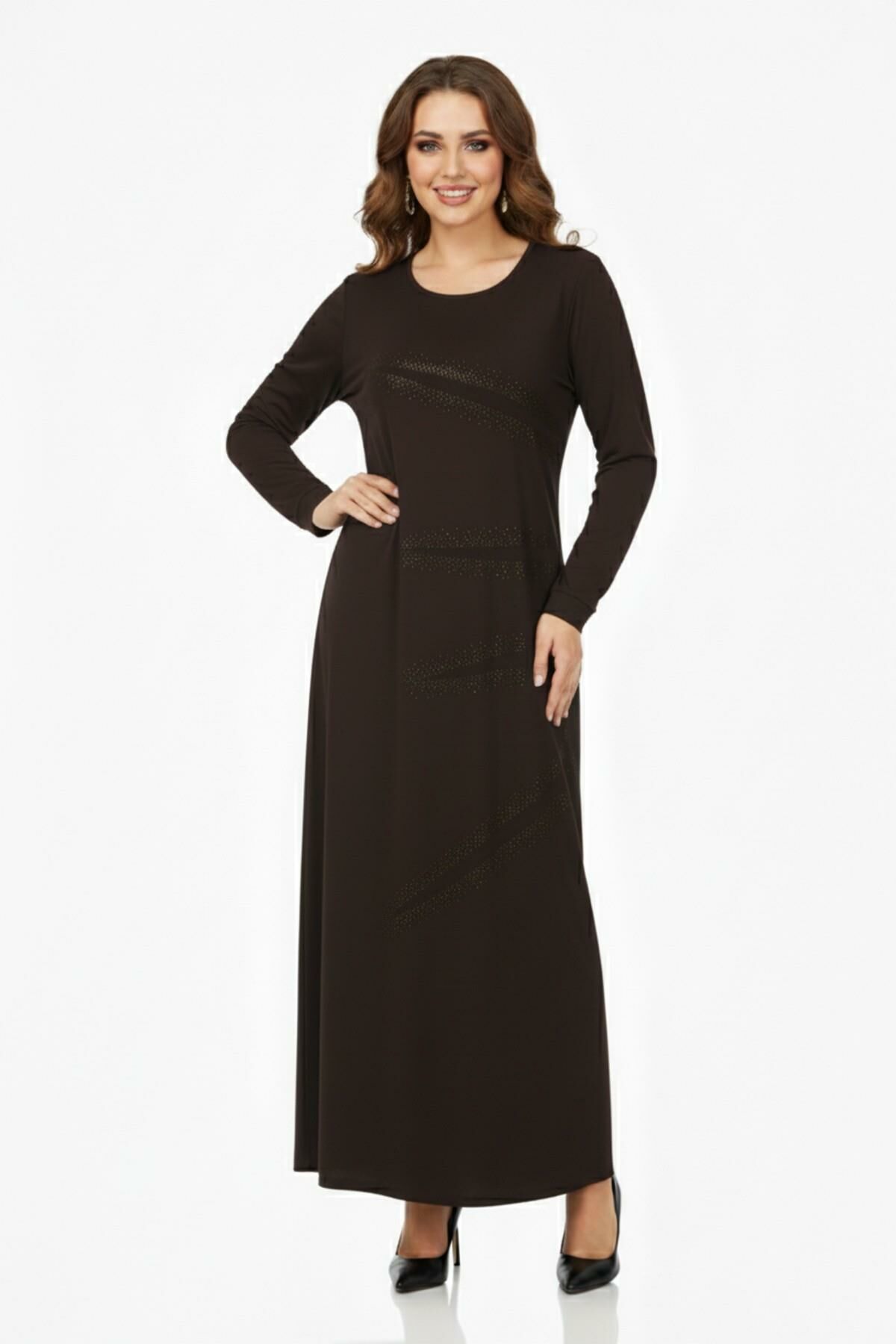 Kadın Uzun Kol Taşlı Sandy Elbise BGL-ST04663