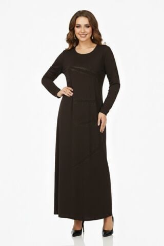 Kadın Uzun Kol Taşlı Sandy Elbise BGL-ST04663