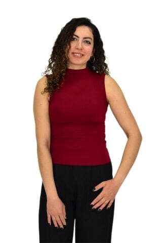 Kadın Düz Renk Vücuda Oturan Askılı Tişört BGL-ST04297