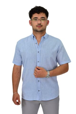 Erkek Pamuklu Yazlık Kısa Kol Gömlek 9664 BGL-ST04595