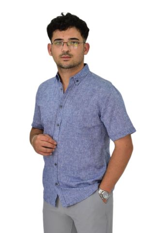 Erkek Pamuklu Yazlık Kısa Kol Gömlek 9664 BGL-ST04595