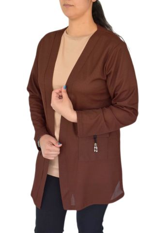 Kadın Mevsimlik Cepli Hırka Ottoman Kumaş BGL-ST03029