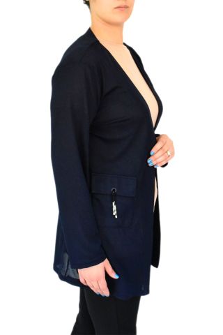 Kadın Mevsimlik Cepli Hırka Ottoman Kumaş BGL-ST03029