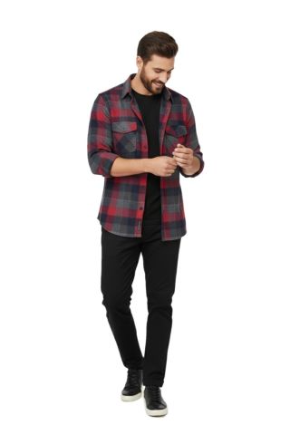 Erkek Kışlık Slim Fitt Uzun Kol Çift Cep Kapak Gömlek 2417 BGL-ST04798