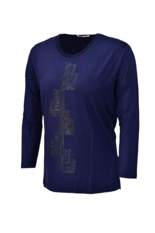 Kadın Uzun Kol Taşlı Bluz BGL-ST03787