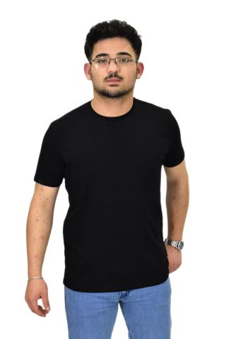 Erkek Büyük Beden Sıfıryaka Düz Likra Süprem Tişört 4385 BGL-ST04529
