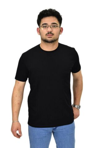 Erkek Büyük Beden Sıfıryaka Düz Likra Süprem Tişört 4385 BGL-ST04529