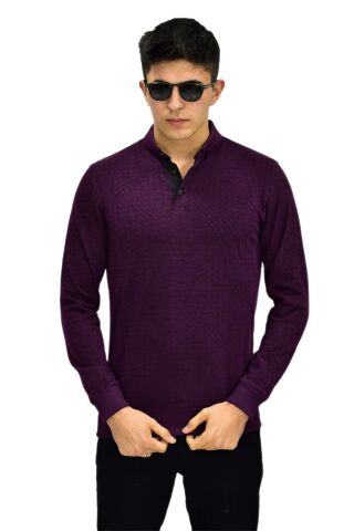Erkek Polo Yaka Sweatshirt R2250 BGL-ST03196