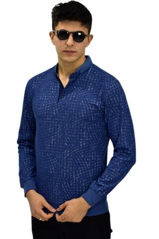 Erkek Polo Yaka Sweatshirt R2250 BGL-ST03196