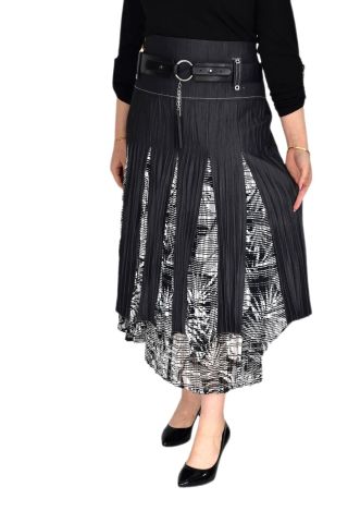 Kadın Şifon Parşalı Kraş Etek NS-21982