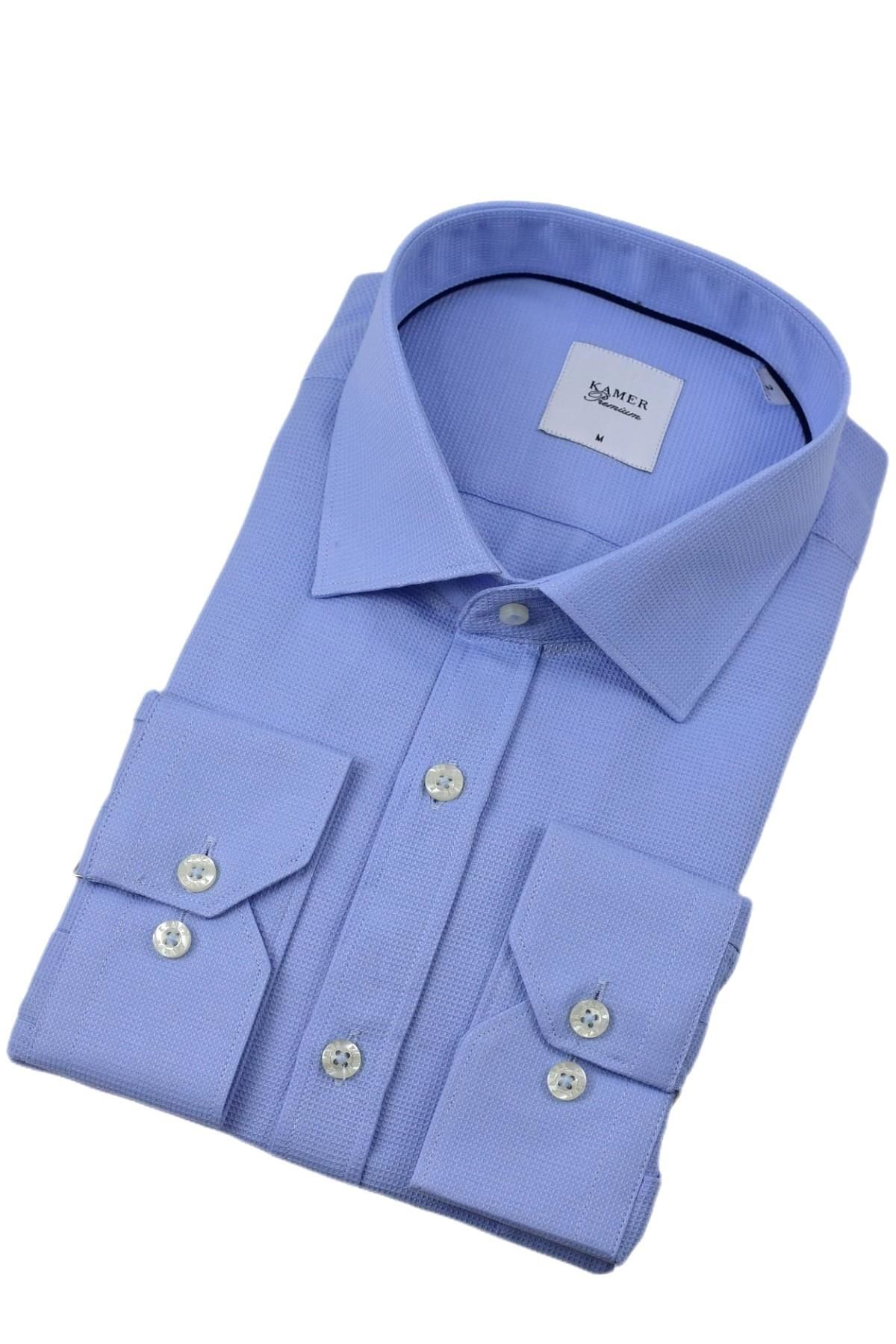 Erkek Klasik Petek Doku  Uzun Kol Gömlek 3718 BGL-ST04397