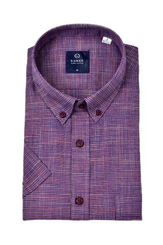 Erkek Klasik Piti Kare Kısa Kol Gömlek 9488 BGL-ST04570