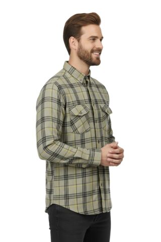 Erkek Kışlık Slim Fitt Uzun Kol Çift Cep Kapak Gömlek 2418 BGL-ST04799