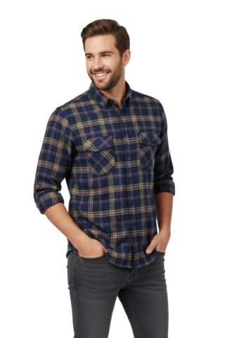 Erkek Kışlık Slim Fitt Uzun Kol Çift Cep Kapak Gömlek 2418 BGL-ST04799