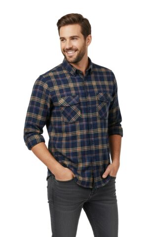 Erkek Kışlık Slim Fitt Uzun Kol Çift Cep Kapak Gömlek 2418 BGL-ST04799