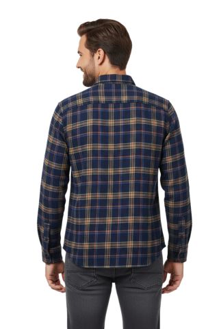 Erkek Kışlık Slim Fitt Uzun Kol Çift Cep Kapak Gömlek 2418 BGL-ST04799