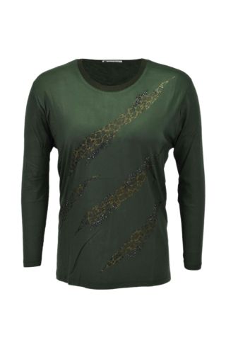 Kadın Uzun Kol Taşlı Bluz BGL-ST03788