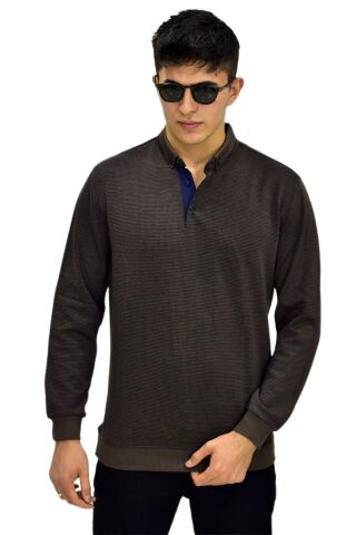 Erkek Polo Yaka Sweatshirt R2254 BGL-ST03197