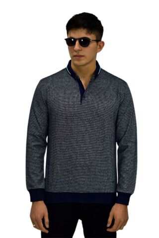 Erkek Polo Yaka Sweatshirt R2254 BGL-ST03197
