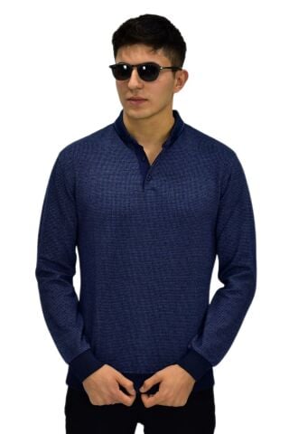 Erkek Polo Yaka Sweatshirt R2254 BGL-ST03197