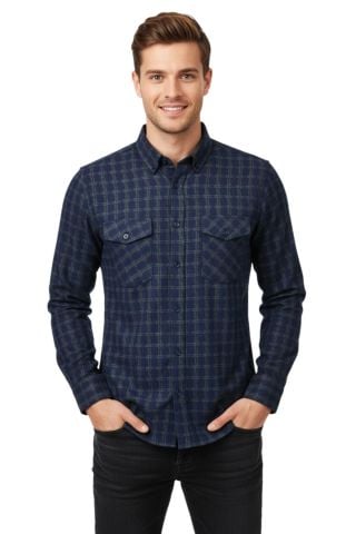 Erkek Kışlık Silim Fit Uzun Kol Çift Cep Kapak Gömlek 2416 BGL-ST04800