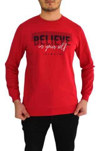 Erkek Sıfır Yaka Sweat Belıeve BGL-ST01724