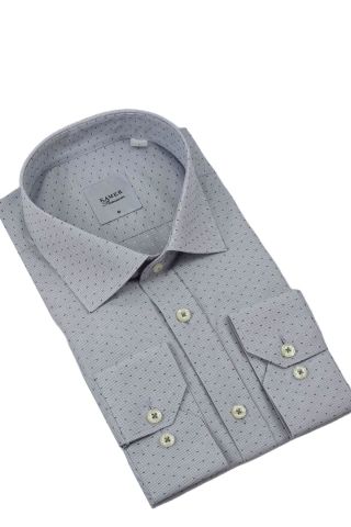 Erkek Klasik Puantiyeli Uzun Kol Gömlek 3512 BGL-ST04403