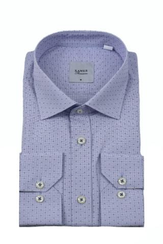 Erkek Klasik Puantiyeli Uzun Kol Gömlek 3512 BGL-ST04403