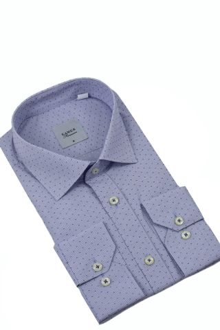 Erkek Klasik Puantiyeli Uzun Kol Gömlek 3512 BGL-ST04403