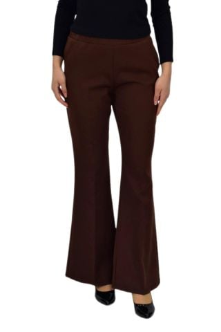 Kadın İspanyol Paça Beli Lastikli Kumaş Pantolon BGL-ST04321