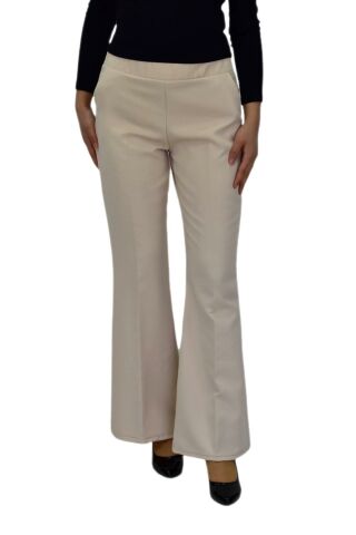 Kadın İspanyol Paça Beli Lastikli Kumaş Pantolon BGL-ST04321