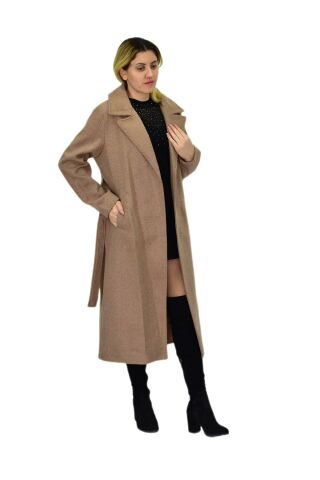 Kadın Balık Sırtı Uzun Kaşe Kaban BGL-ST04116