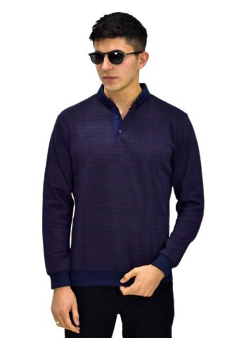 Erkek Polo Yaka Sweatshirt R2252 BGL-ST03199