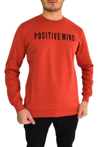 Erkek Sıfır Yaka Posıtıve Yazılı Sweat BGL-ST01721
