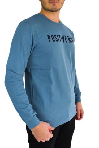 Erkek Sıfır Yaka Posıtıve Yazılı Sweat BGL-ST01721
