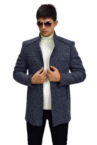 Erkek Hakim Yaka Kaşe Kaban 9005 BGL-ST03244