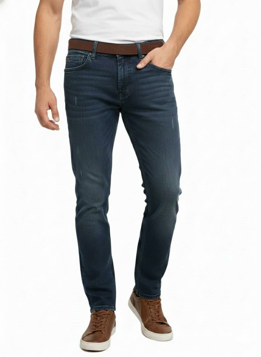 Erkek Silim Fit Jeans Tırnak Eskitme Model Pantolon 311 BGL-ST04975