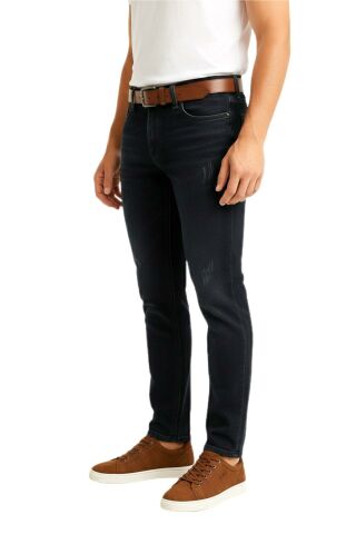 Erkek Silim Fit Jeans Tırnak Eskitme Model Pantolon 311 BGL-ST04975
