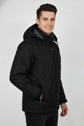 Erkek Büyük Beden Kapüşonlu Mevsimlik Spor Mont 99538 BBGL-ST04877