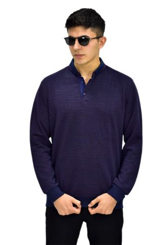 Erkek Polo Yaka Sweatshirt R2253 BGL-ST03200