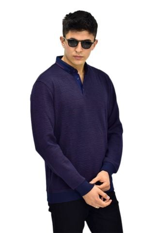 Erkek Polo Yaka Sweatshirt R2253 BGL-ST03200