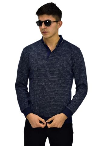 Erkek Polo Yaka Sweatshirt R2253 BGL-ST03200