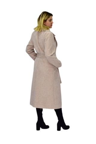 Kadın Bej Uzun Kaşe Kaban BGL-ST04115