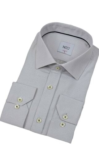 Erkek Puantiyeli Slim Fitt Uzun Kol Gömlek 2402 BGL-ST04385
